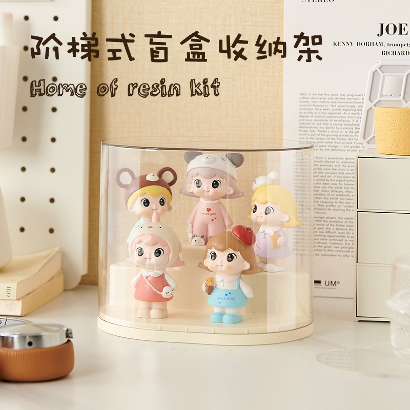 PopMart Model Box in Cream Color with Steps, Lego Storage Cabinet ...