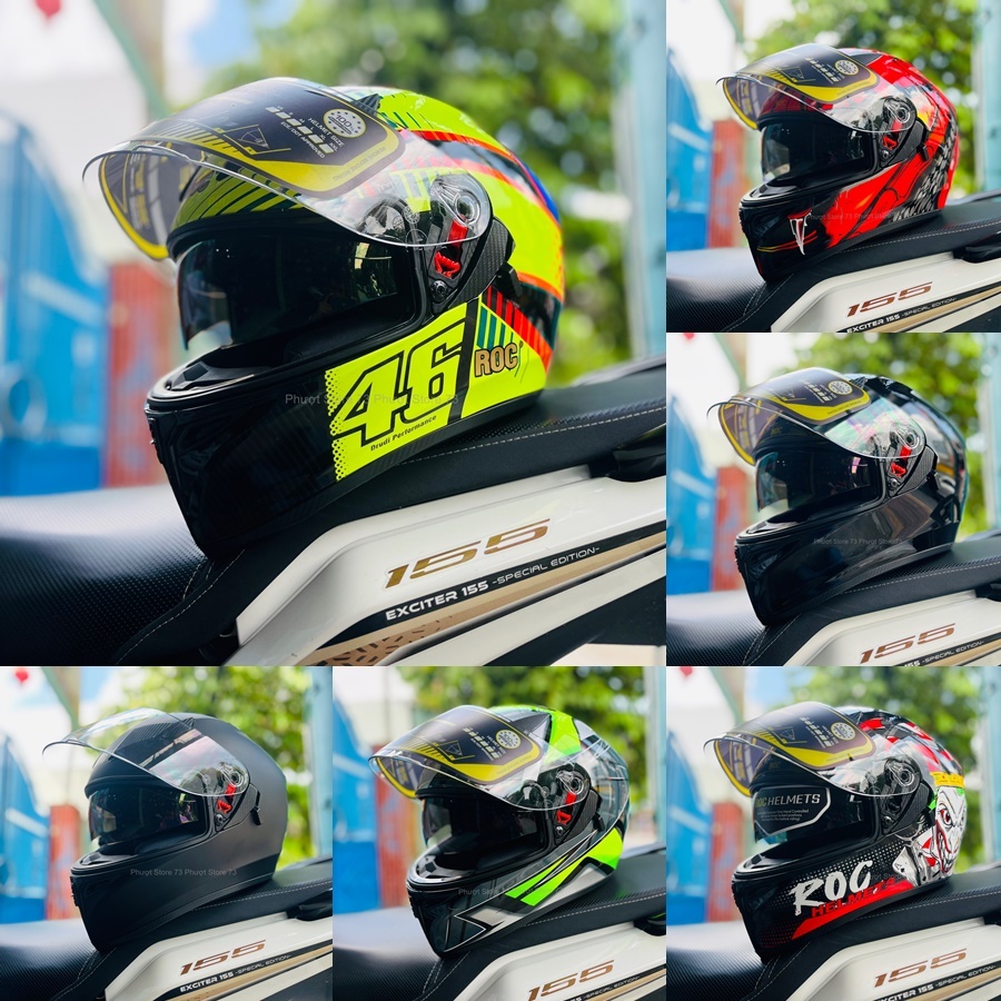 Roc 05 Fullface Helmet - 2 Genuine Glasses. | Shopee Singapore