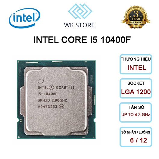 Cpu Intel Core i5-10400F 2.9 ghz (Turbo 4.3 ghz) 6 Cores 12 New Tray ...