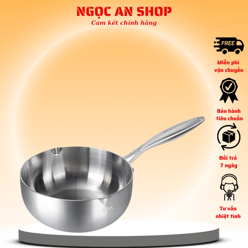 Seka solid stainless steel pan with 5-layer cast deep inside for ...