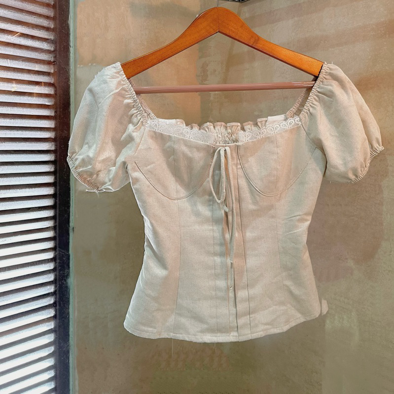 Silin Top (linen fabric) Shopee Singapore