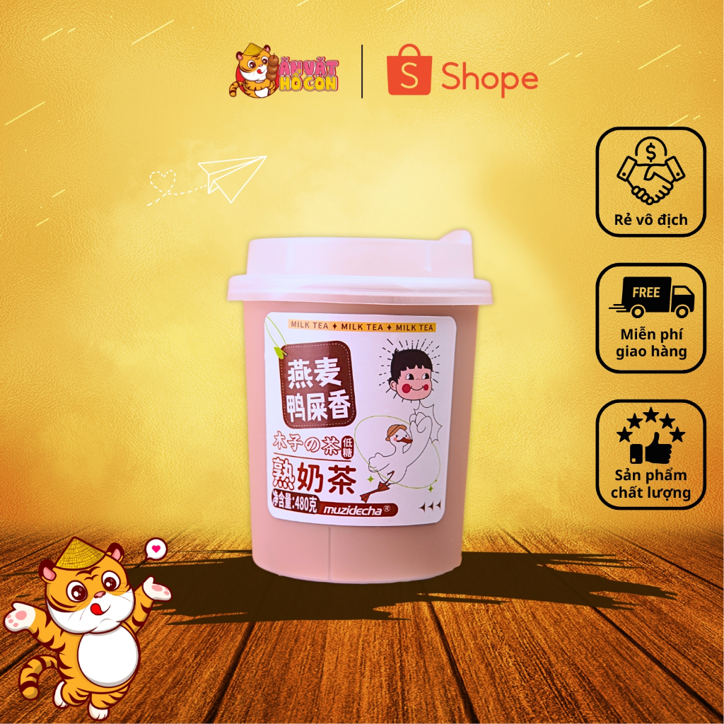 Muzidecha grilled milk tea with full topping, less sweet | Shopee