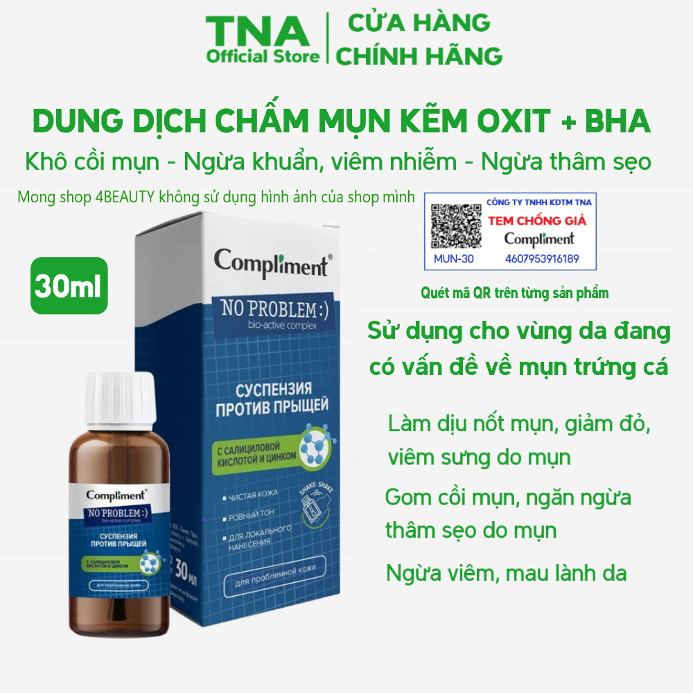 Compliment BHA And ZinC Acne Spot Solution Helps Reduce Swelling