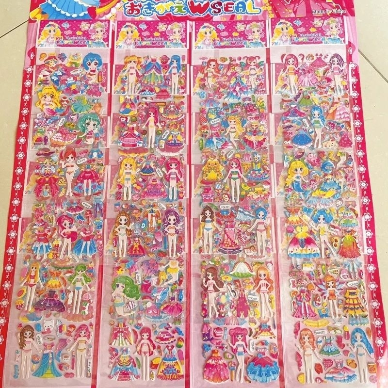 3d princess changing dress sticker blister pack, Princess sticker set ...