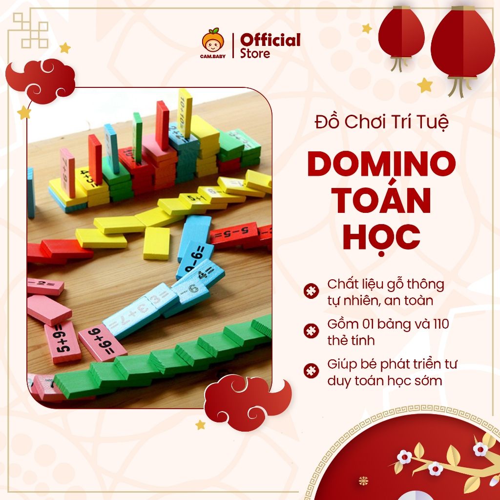 110 Orange.Baby Math Domino Thinking Toy Set - Help Develop Early Math ...