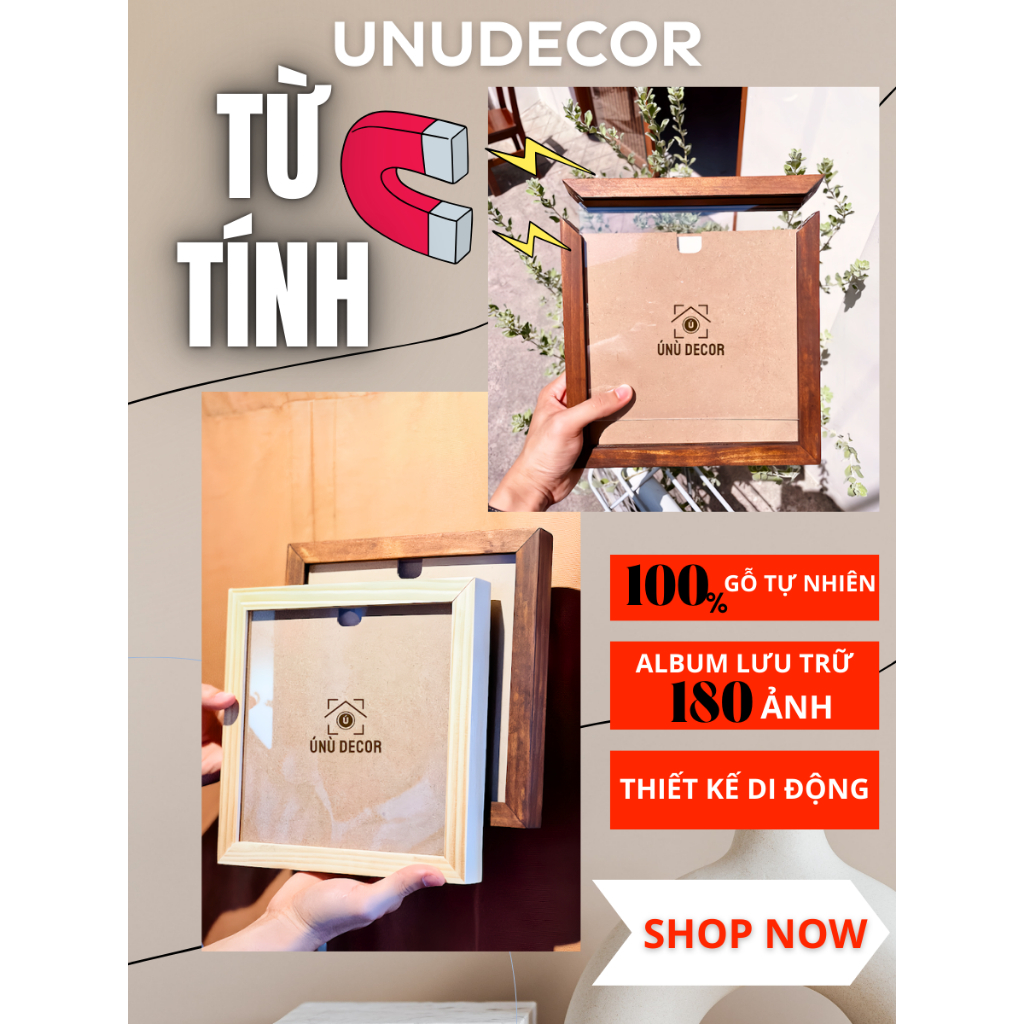 Combo of 2 wooden picture frames 20x20cm, handmade photo album frame ...