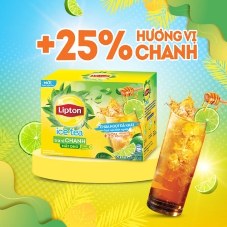 Box of 16 Lipton Instant Ice Tea Packets Lemon Honey/Peach Flavor 12gr ...