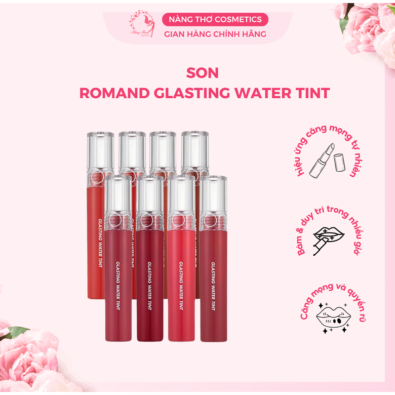 Romand Glasting Water Tint Korean Super Matte, Long-Lasting Water Tint ...