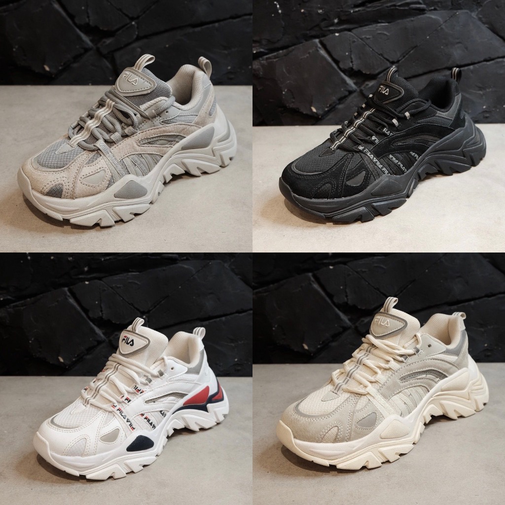 Genuine Fila Interation High Heel Shoes Gray beige black white red Shopee Singapore