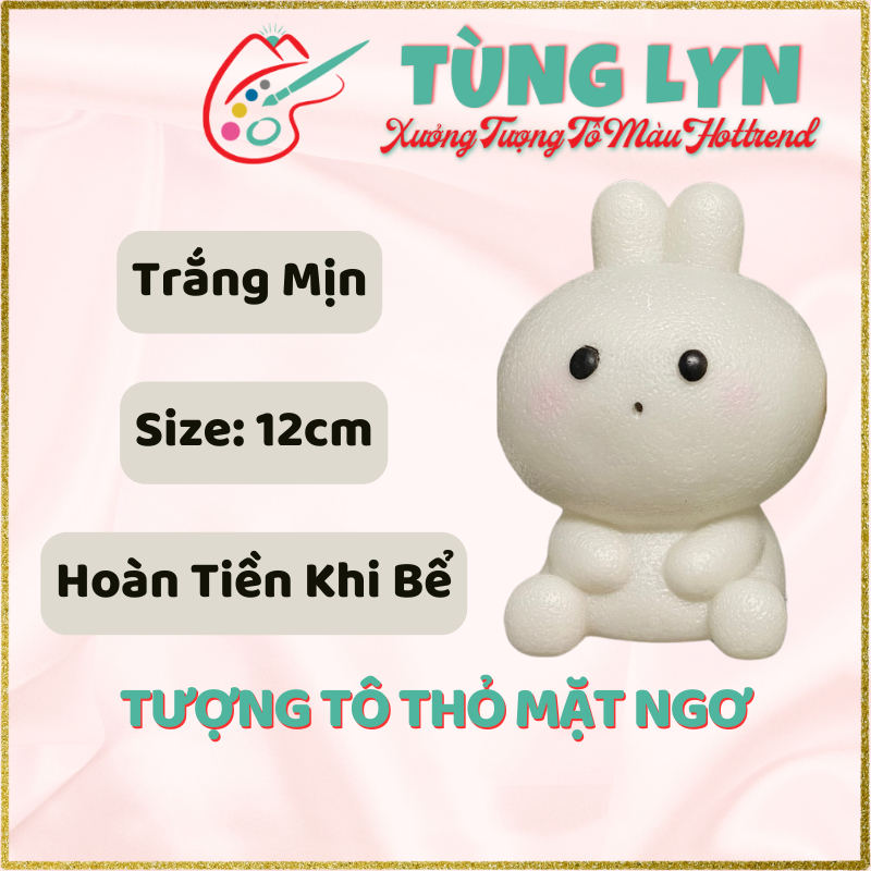 Silly Face Rabbit Coloring Statue 12cm - No Color Included - Tung Lyn ...