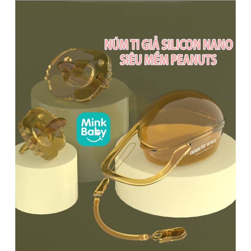 Genuine PEANUTS SUPER SOFT NANO SILICON Pacifiers (WITH STRAP + PLASTIC ...