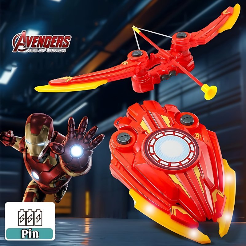 Ironman Superhero Shield Toy Avengers Captain 2in1 Transformation Bow and Arrow Toy with Glowing Lights and Fun Music