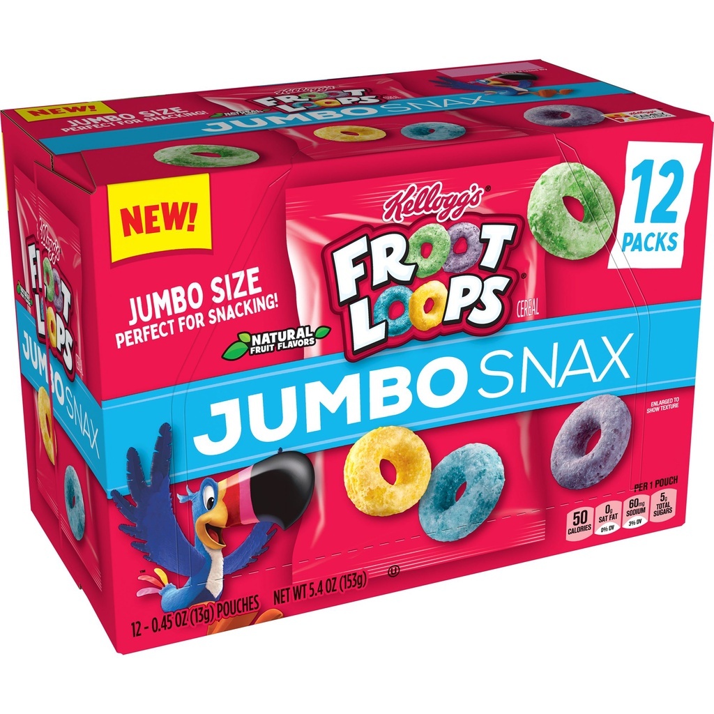 Kellogg's Cereal Snacks 12 packs x 13g /Kellogg's Jumbo Snax Cereal ...