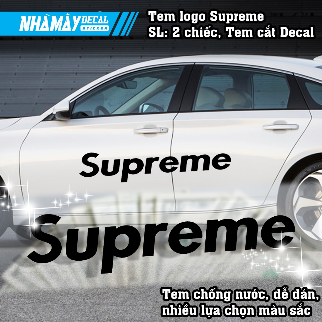 2 Pcs Supreme Car Decorative Stickers Decal Cut Stamp 2 Size Options