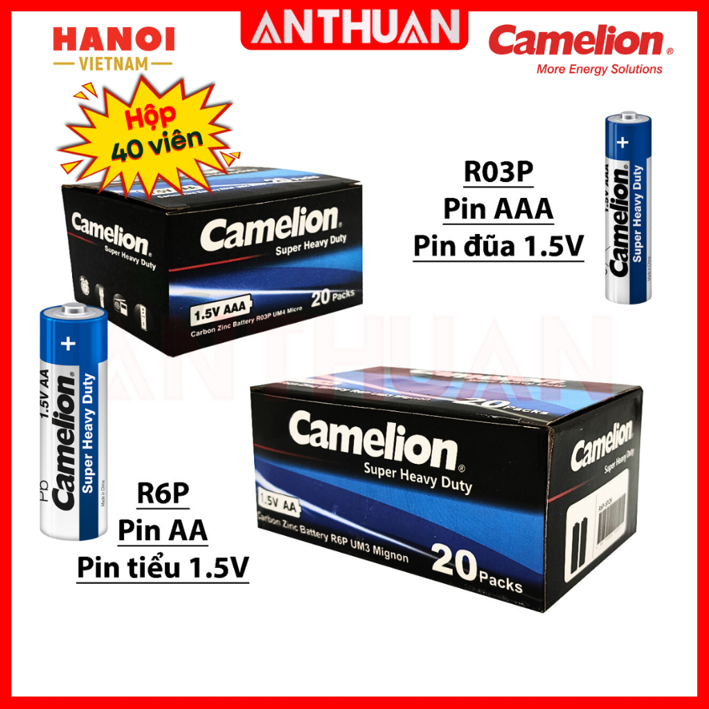 [Box of 40] Eveready 2A AA Batteries, AAA 3A Camelion Super Heavy Duty ...