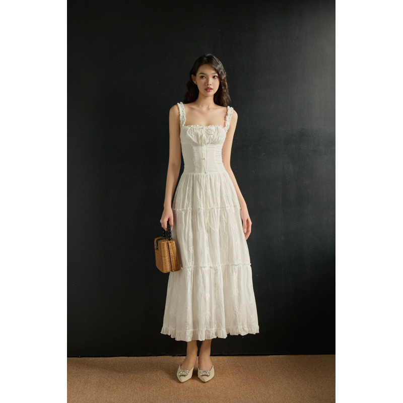 Jilyn dress long embroidered floral bucket dress (please read product ...