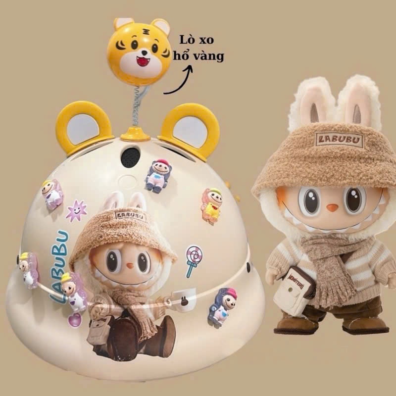 Extremely hot Labubu Capybara round brim Helmet 2 SIZES LARGE AND SMALL ...