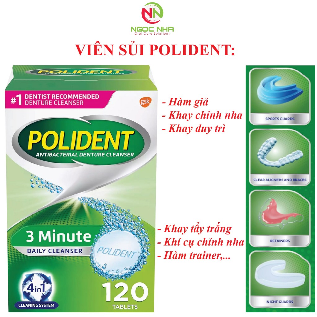 Effervescent tablets to clean and sanitize dentures, removable dentures ...