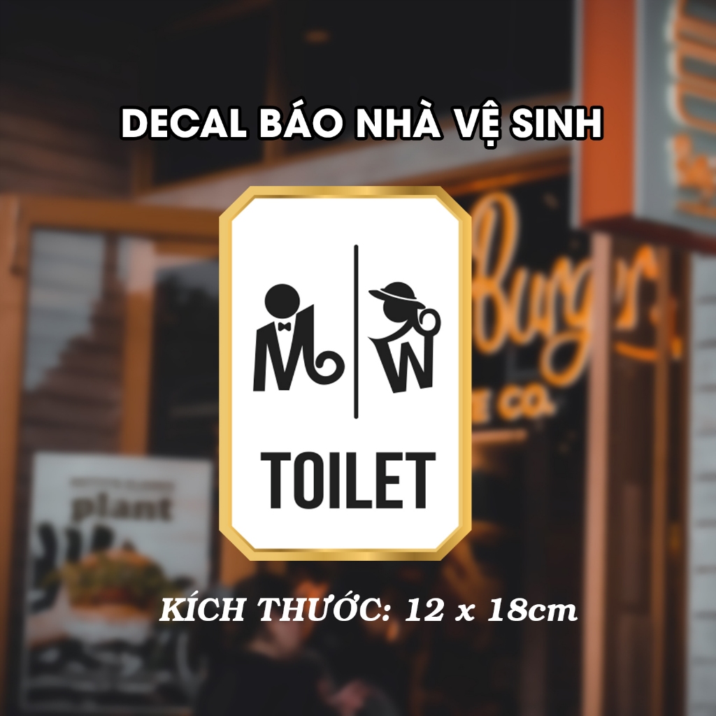 Toilet Sign Decal Toilet Panel Decal, WC - Toilet Decor Sticker for ...