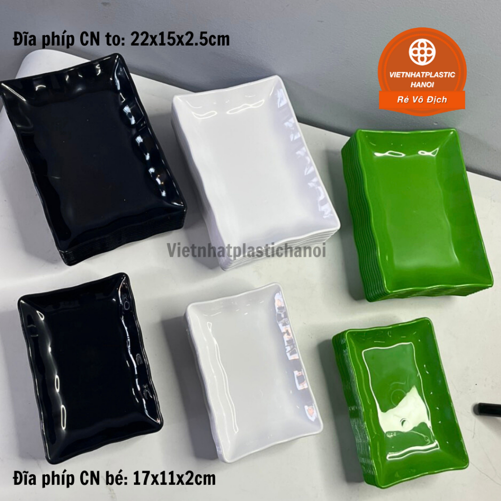 Viet Nhat Rectangular Plastic Plates 2 Sizes, Colorful Fruit and Candy ...