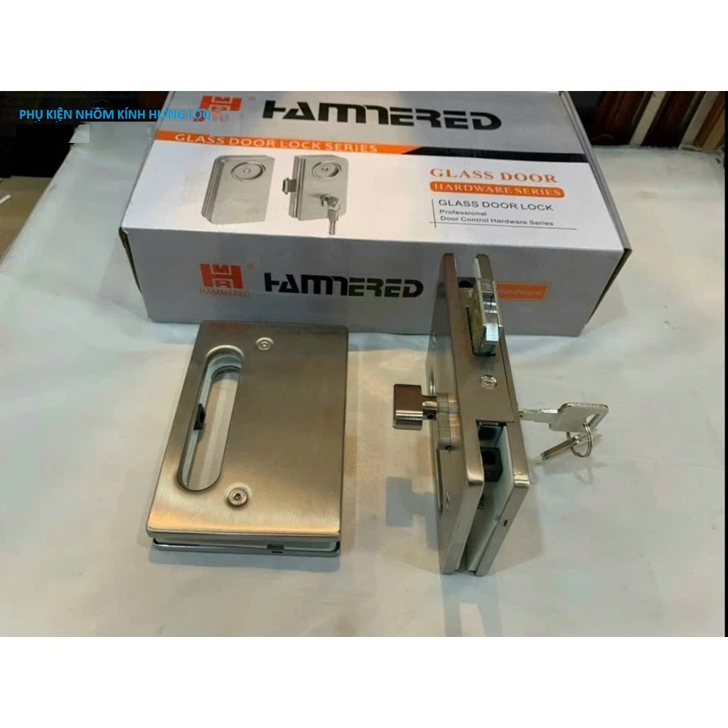 304 stainless steel double/single sliding glass door lock - Hammered ...