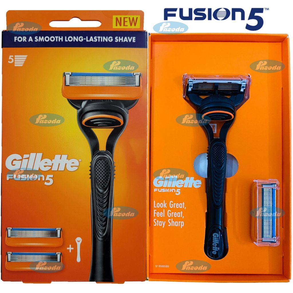 Gillette Fusion5 5-blade razor (1 handle and 2 shaving heads) | Shopee ...