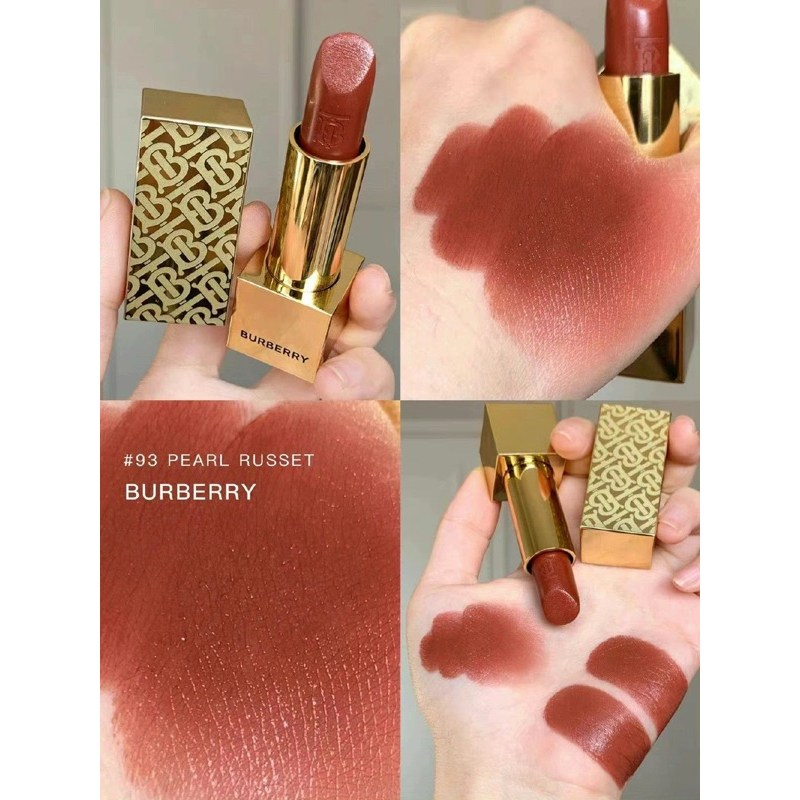 Burberry 93 Pearl Russet lipstick new shell limited fullbox fullsize Shopee Singapore