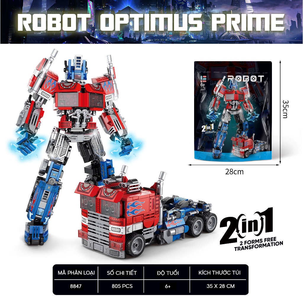Lego ROBOT BUMBLEBEE Assembly Toy OPTIMUS PRIME Transforming ROBOT ROBOT and Car 766 PCS