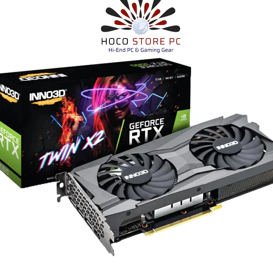 Inno3d RTX 3060 VGA Video Card 12GB TWIN X2 GDDR6 2 FAN NEW Hoco Store PC
