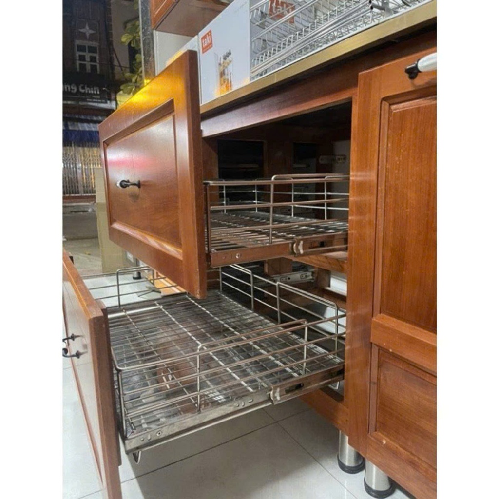 Combo drip tray, pot and pan rack, pull-out pot and pan rack installed ...