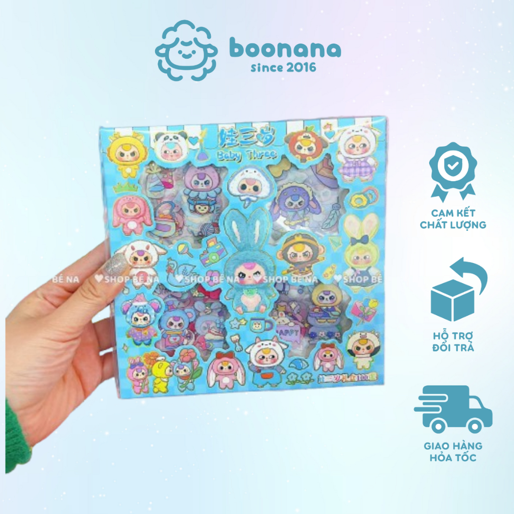 Baby Three sticker, super cute clear plastic sticker - Boonana | Shopee ...