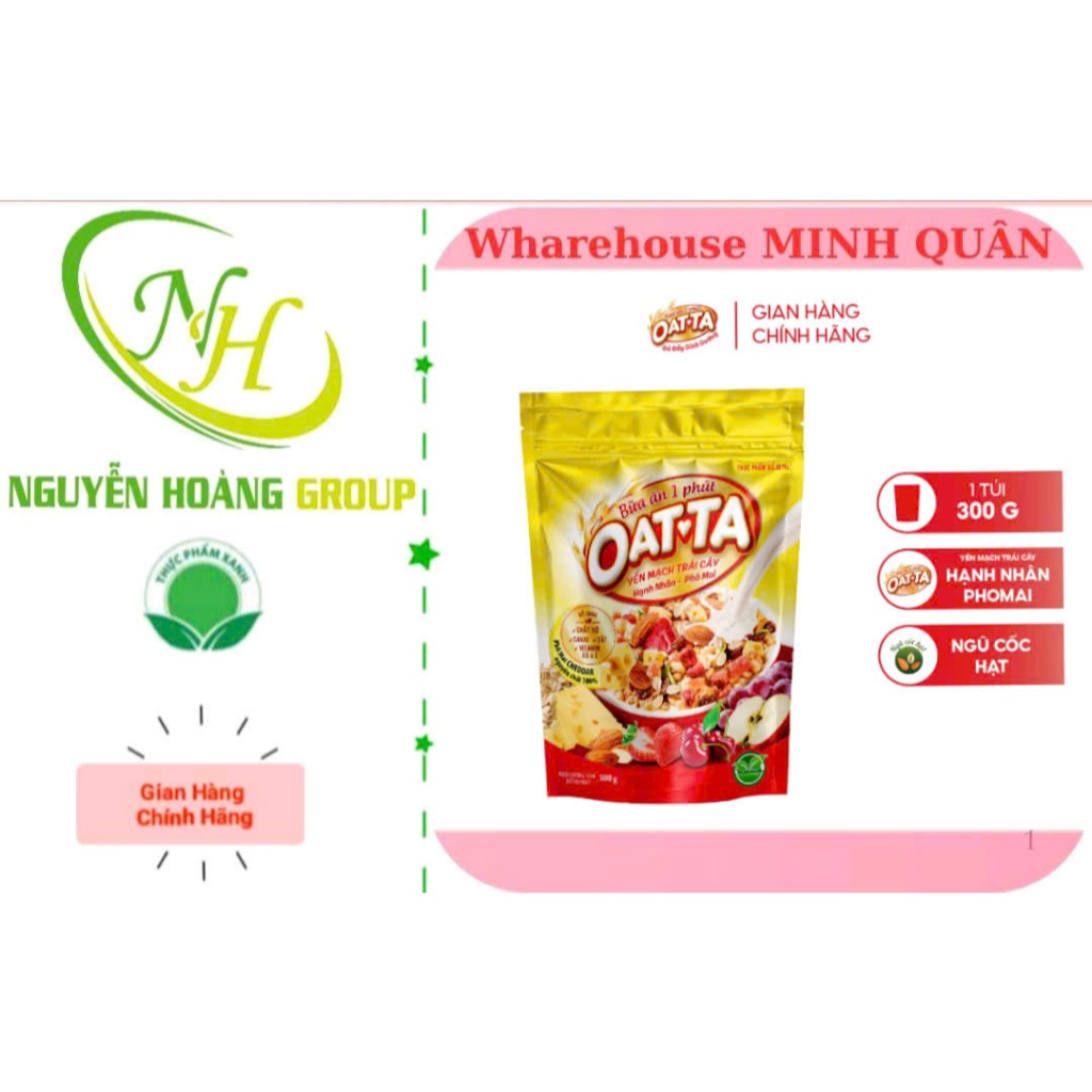 Combo 5 PACK - OATTA Oatmeal Fruit Almond Cheese Flavor Instant Bag ...