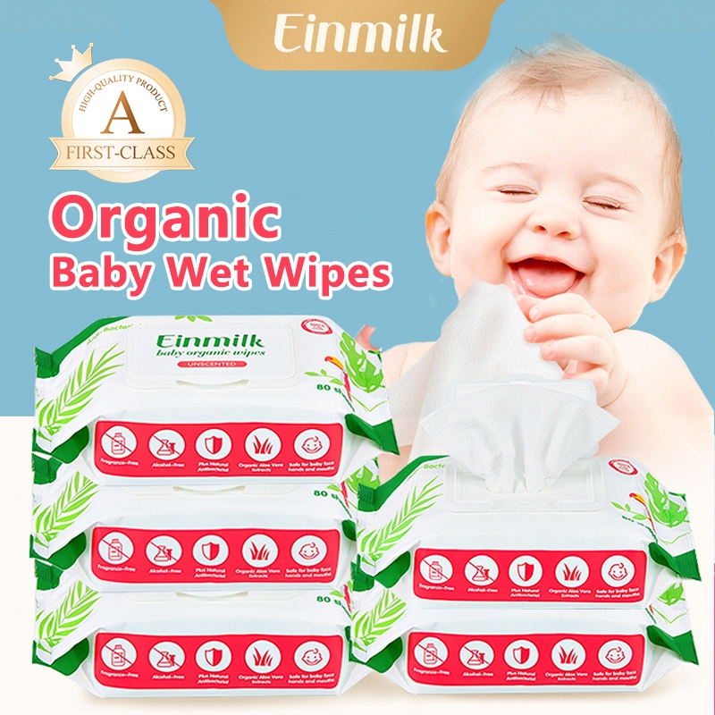 Einmilk Organic Baby wet wipes from (unscented, colorless) 20/60/80/100 ...