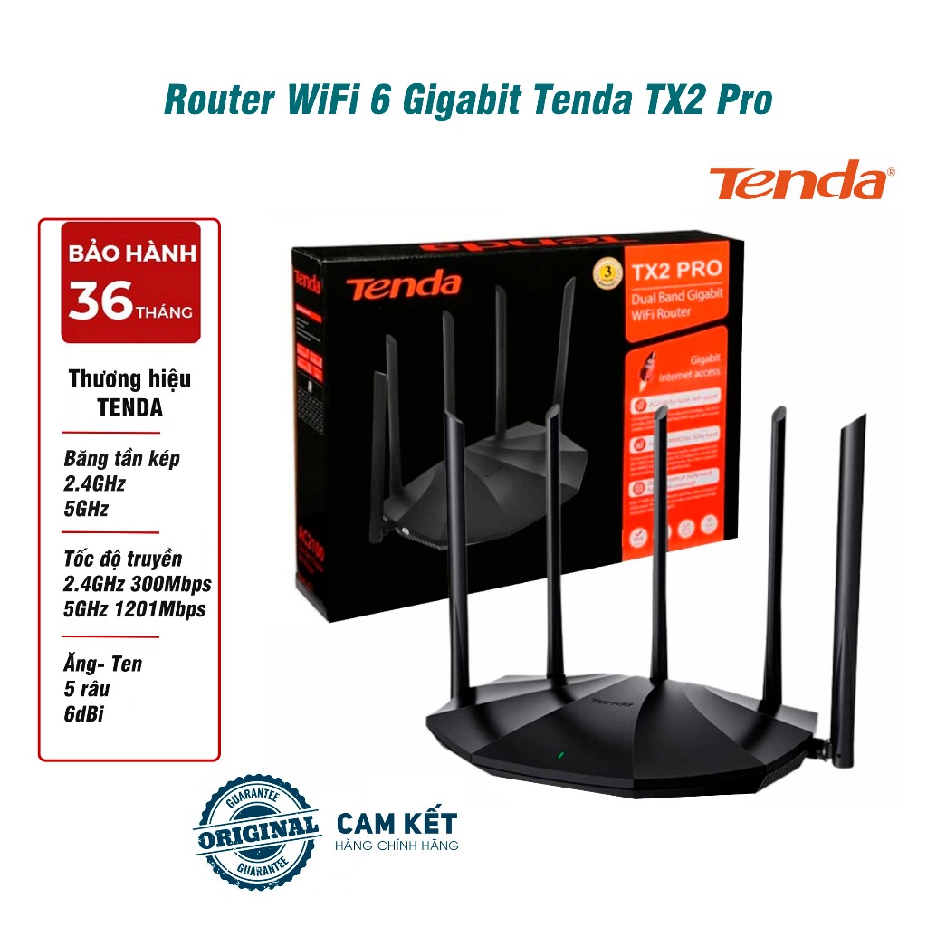 [ Wifi 6 AX] Genuine Tenda TX2 Pro 2-band High Speed Wifi Router (5 ...
