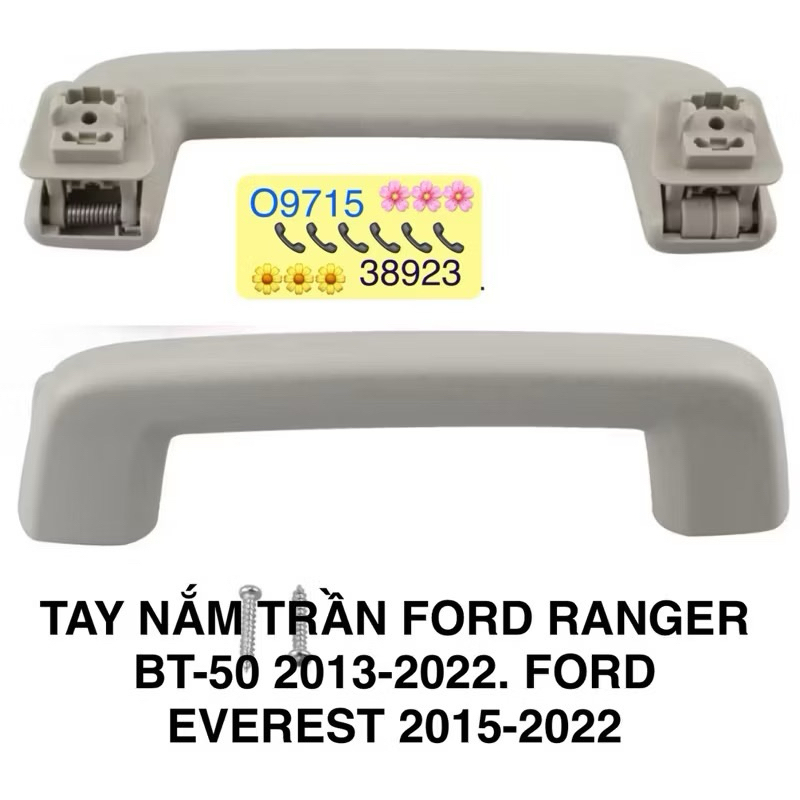 Poignée Intérieure De Porte Pour Ford Ranger 2012-2021 Et Everest 2015-2021 - Grise Argent - Côté Gauche - Remplacement Direct - Renfort En ABS Durable