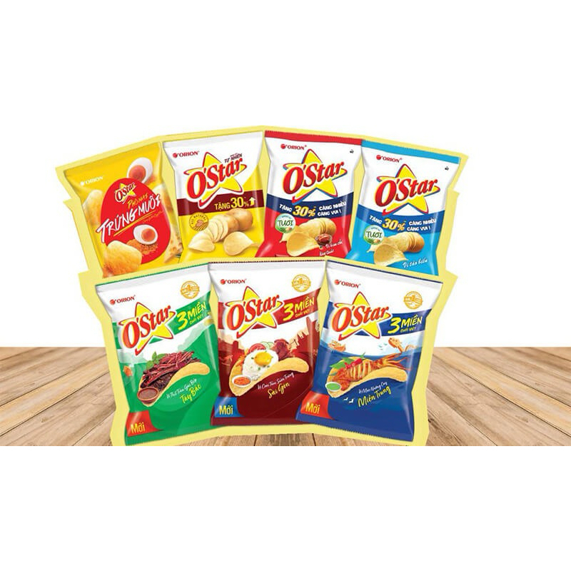 Combo of 10 packs of O'STAR Potato Snacks, large packs of many flavors ...