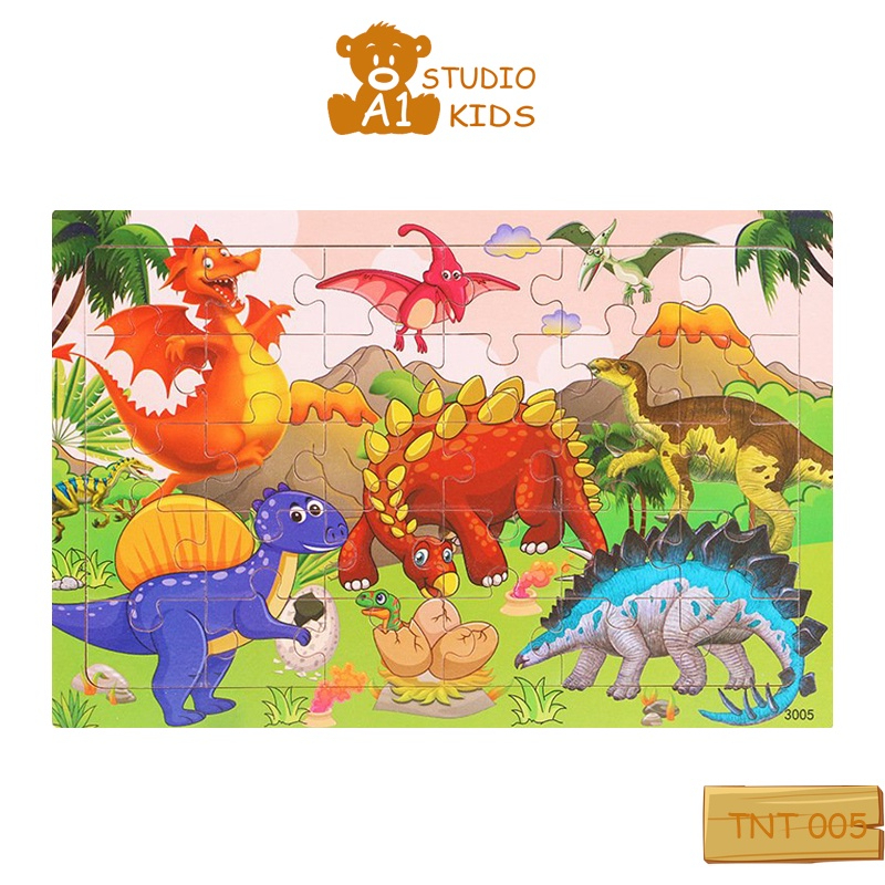 30-piece intellectual wooden puzzle for children with all cartoon ...
