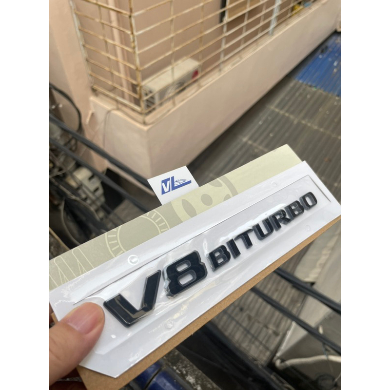 V8 biturbo embossed sticker - Mercedes V8 biturbo car sticker - V8 ...