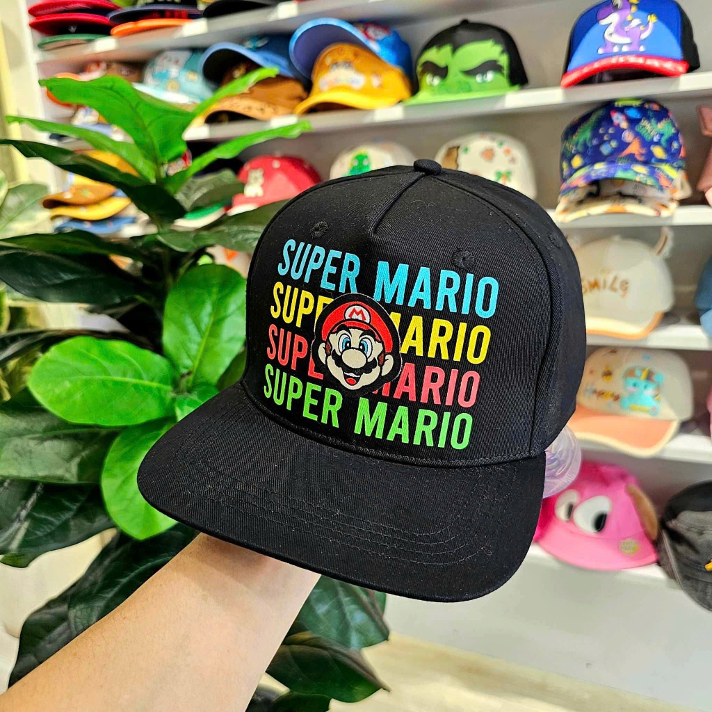 Black Super Mario Snapback Hat - Cute Super Mario Snapback Hat for ...