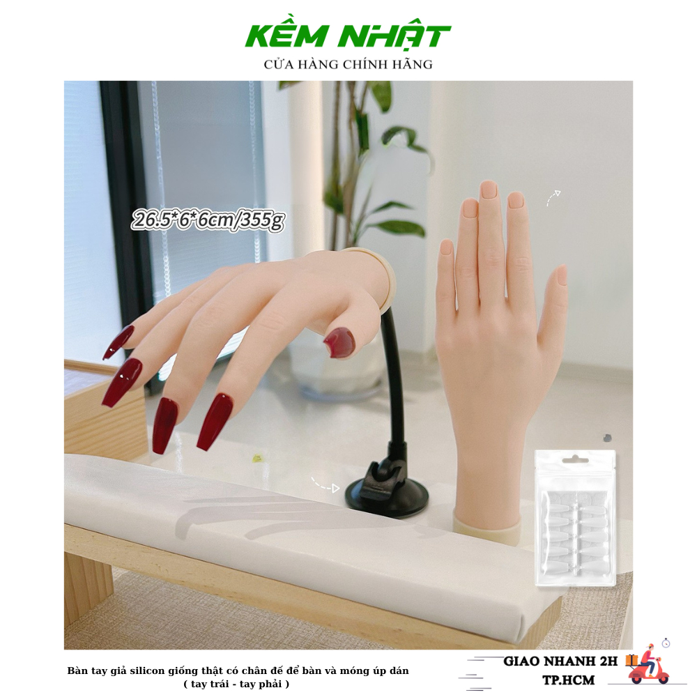 Super realistic silicone prosthetic hand - with table stand & sticker ...