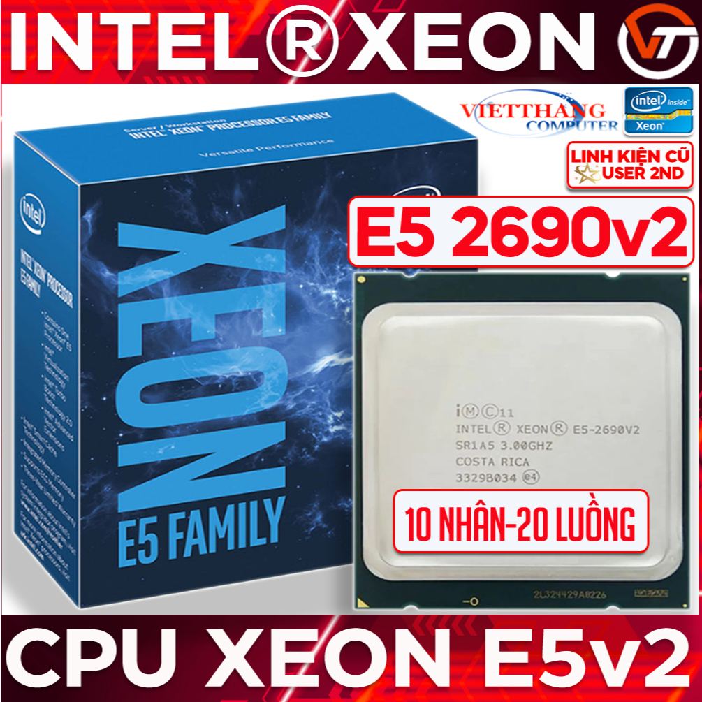 Intel Xeon E5 2690v2 CPU (3.0Ghz - 3.6GHz,25M,10C/20T) Simulated high ...