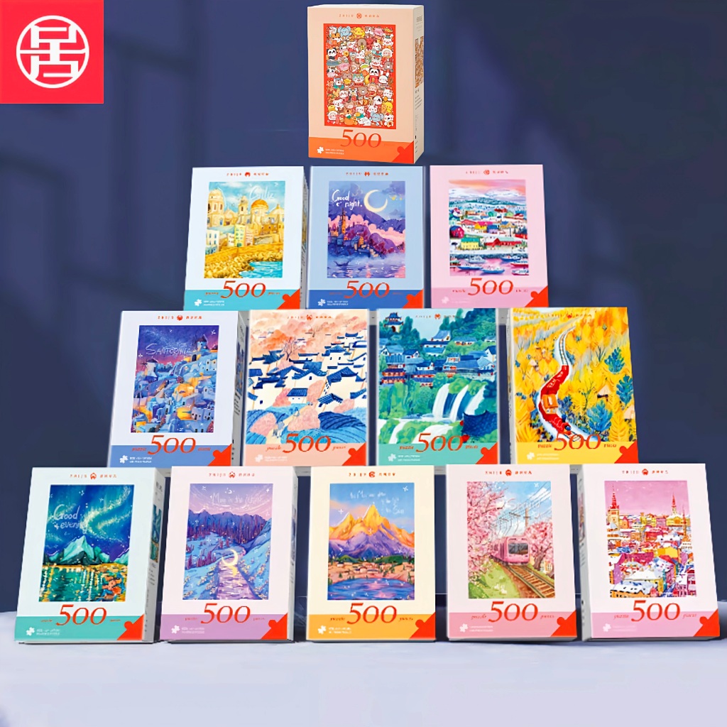 Zhiju 500-piece landscape puzzle | Shopee Singapore