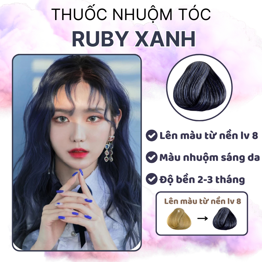 OXY Ruby Blue Hair Dye, bright skin color, comes with dyeing aid oxygen ...