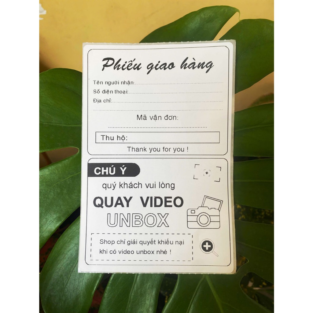 Delivery Note Sticker with Single Vein Code WITH READY ADHESIVE ...