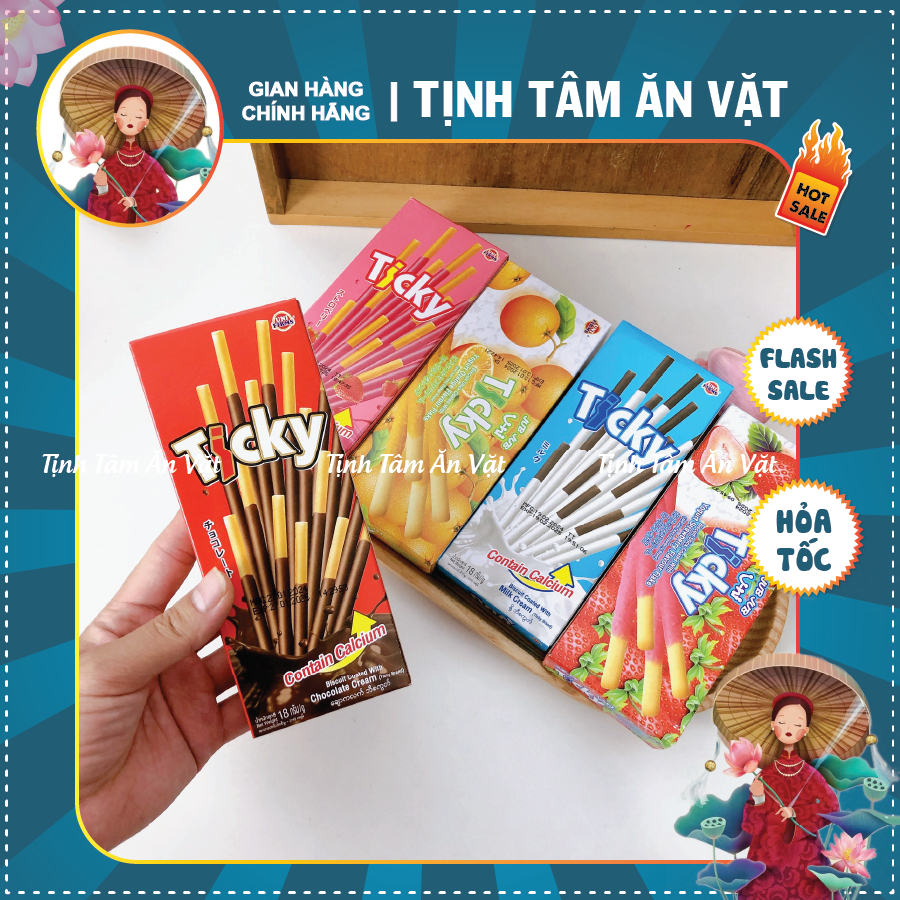 [COMBO Of 10 BOXES] Thai Milk Chocolate Ticky Cake Sticks (box of 20G ...