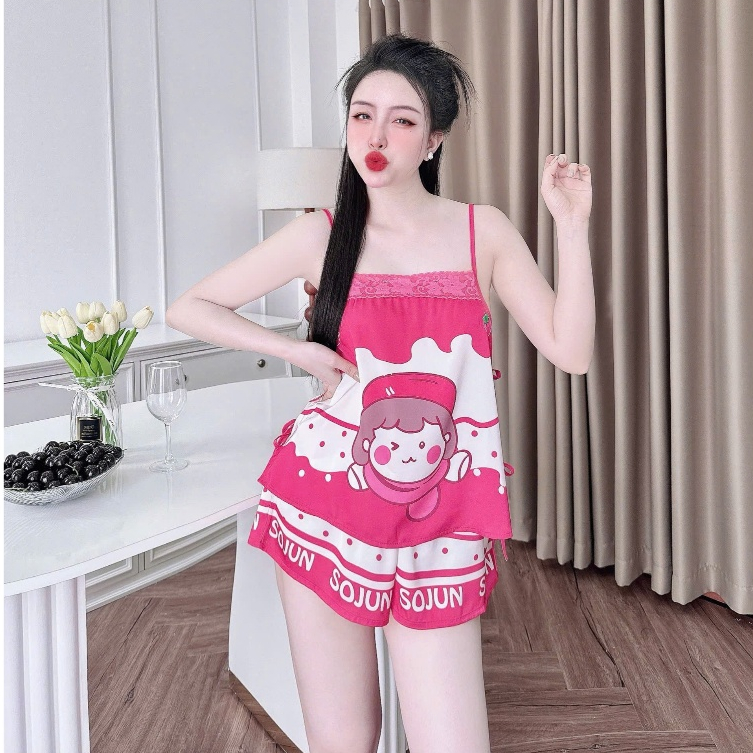 Sojun Women's Sexy Pajamas Set Thigh 2-String Latin Tie Waist Design ...