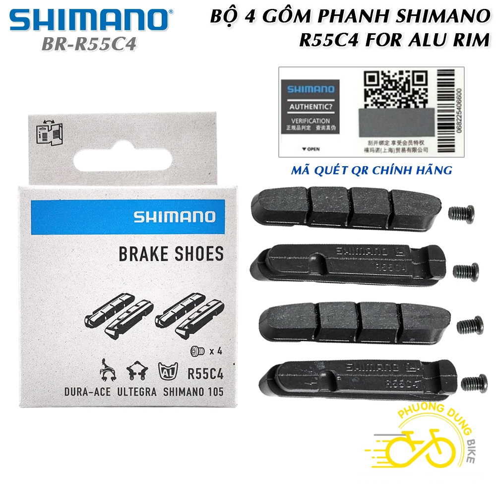 Brake gum For road bike SHIMANO R55C4 For Aluminum Rim - 4 brake pads ...