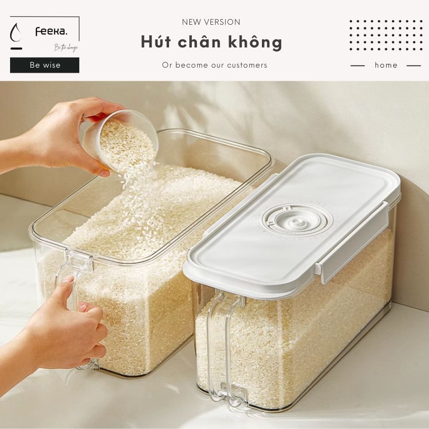 Smart rice container 5kg high-quality moisture-absorbing plastic, rice ...
