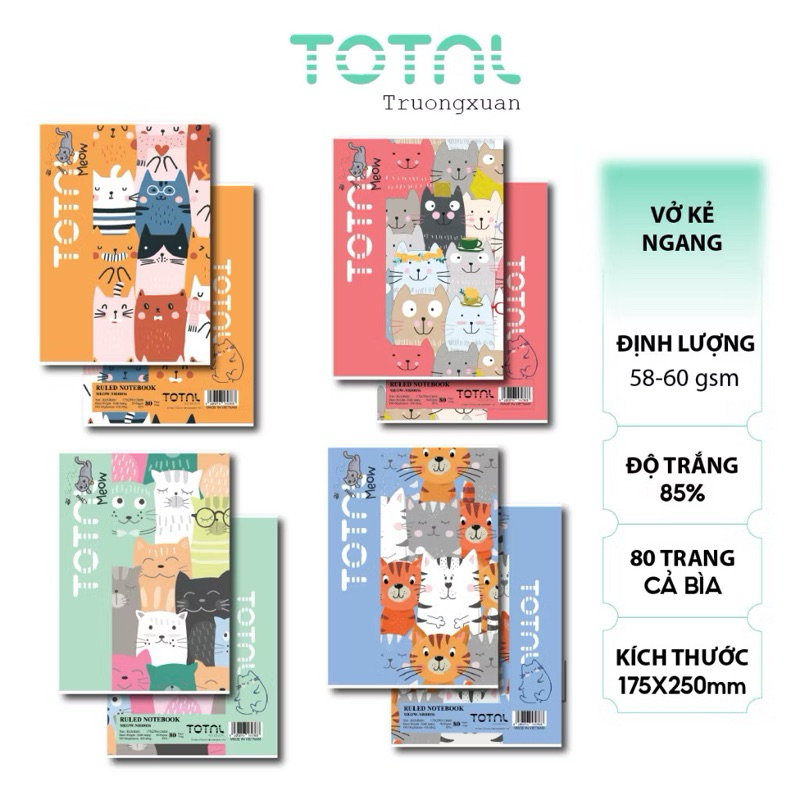 Odd 1 Notebook 80 pages B5 Horizontal Lines Meow Total_MS: NB00036 ...