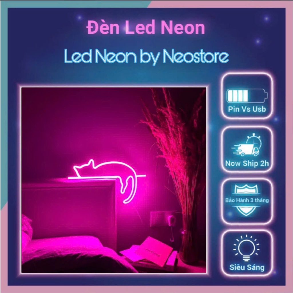 LAZY CAT Wall-mounted LED Neon Decorative Light in Many Models (Power ...
